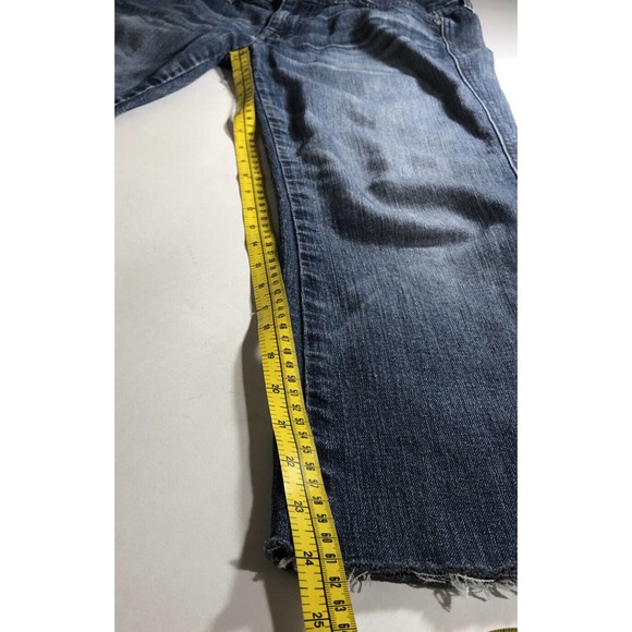 7 For All Mankind "A" Pocket Cropped Cutoff Capri Jeans Distressed Size 27 - Picture 11 of 12